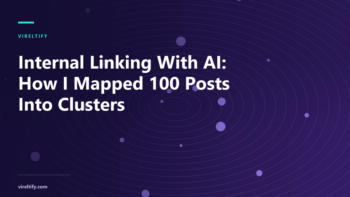 Internal Linking With AI: How I Mapped 100 Posts Into Clusters